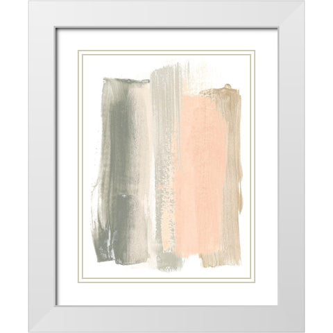 Blush Abstract VIII White Modern Wood Framed Art Print with Double Matting by Vess, June Erica