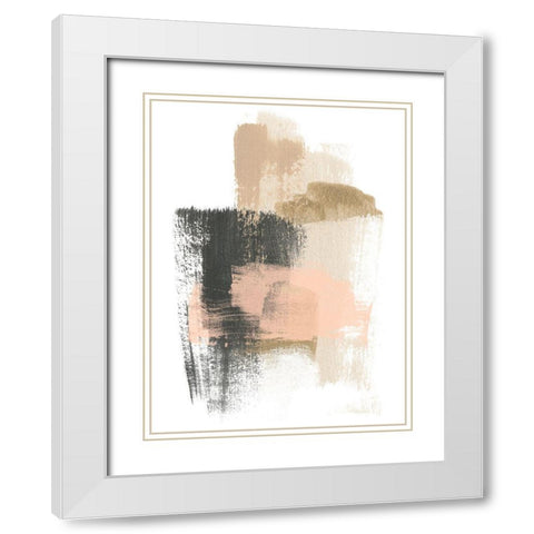 Blush Abstract IX White Modern Wood Framed Art Print with Double Matting by Vess, June Erica