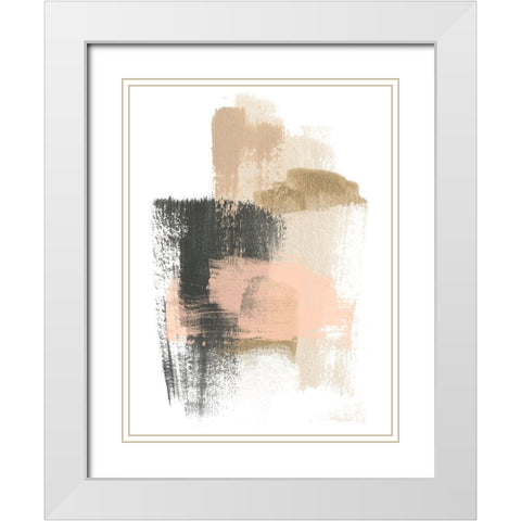 Blush Abstract IX White Modern Wood Framed Art Print with Double Matting by Vess, June Erica