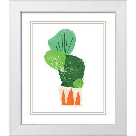 Happy Plants I White Modern Wood Framed Art Print with Double Matting by Vess, June Erica