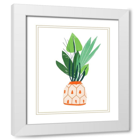 Happy Plants III White Modern Wood Framed Art Print with Double Matting by Vess, June Erica