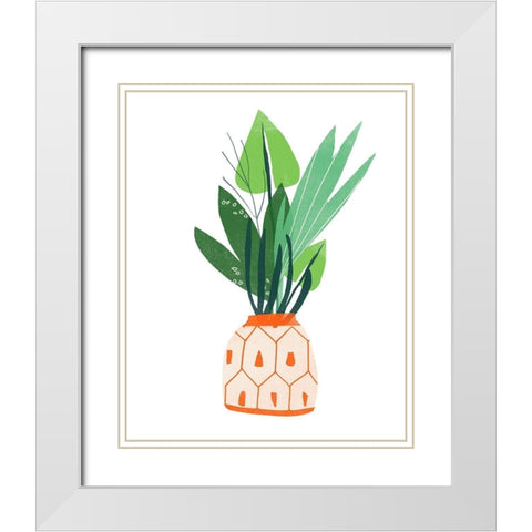 Happy Plants III White Modern Wood Framed Art Print with Double Matting by Vess, June Erica
