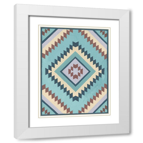 Tribal Structure I White Modern Wood Framed Art Print with Double Matting by Wang, Melissa