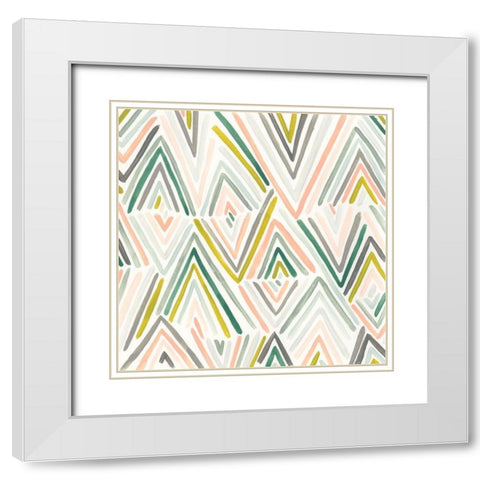 Tropic Tribal I White Modern Wood Framed Art Print with Double Matting by Vess, June Erica