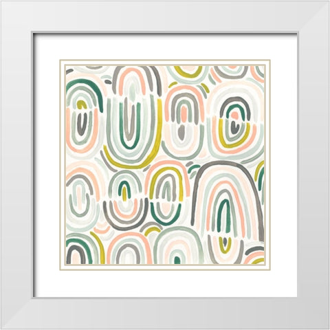 Tropic Tribal II White Modern Wood Framed Art Print with Double Matting by Vess, June Erica