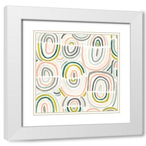 Tropic Tribal III White Modern Wood Framed Art Print with Double Matting by Vess, June Erica