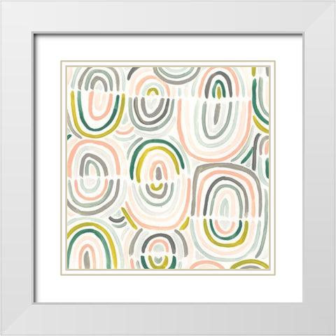 Tropic Tribal III White Modern Wood Framed Art Print with Double Matting by Vess, June Erica