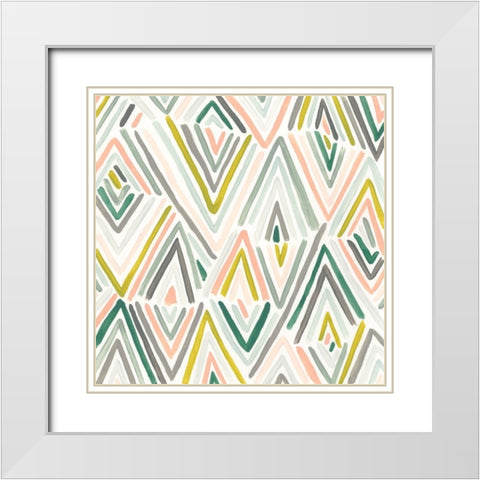 Tropic Tribal IV White Modern Wood Framed Art Print with Double Matting by Vess, June Erica