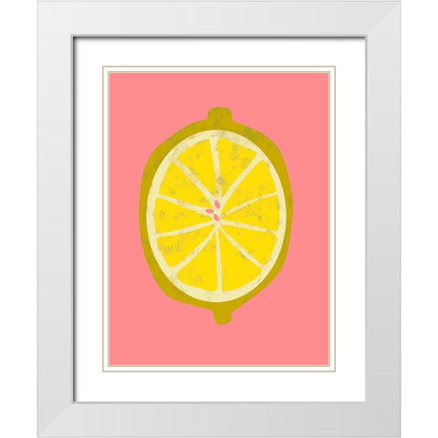 Fruit Party II White Modern Wood Framed Art Print with Double Matting by Zarris, Chariklia