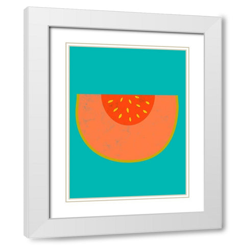 Fruit Party III White Modern Wood Framed Art Print with Double Matting by Zarris, Chariklia