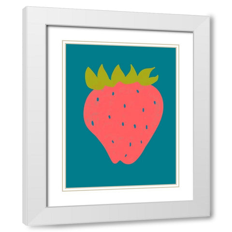Fruit Party VII White Modern Wood Framed Art Print with Double Matting by Zarris, Chariklia