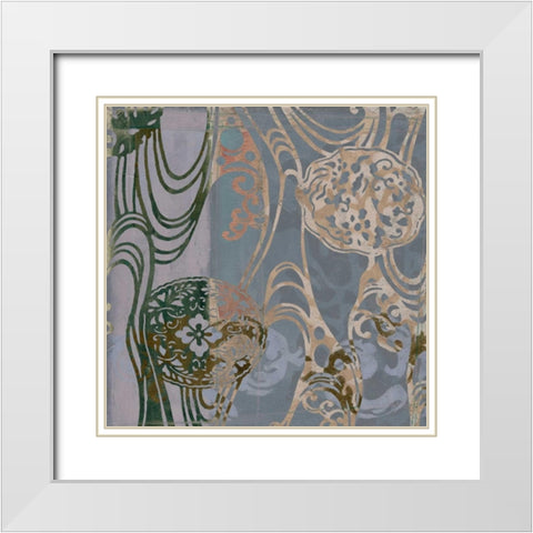 Medallions and Damask II White Modern Wood Framed Art Print with Double Matting by Goldberger, Jennifer