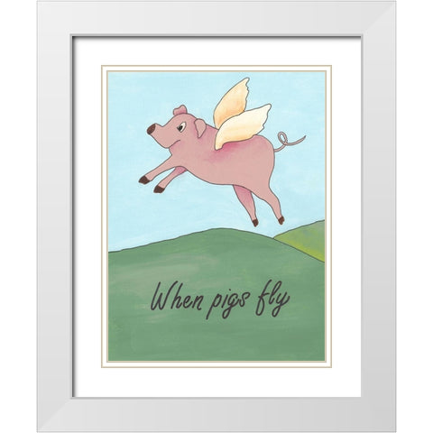 Animal Expressions V White Modern Wood Framed Art Print with Double Matting by Moore, Regina