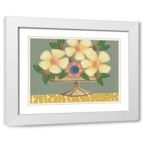 Full of Fun Bouquet I White Modern Wood Framed Art Print with Double Matting by Moore, Regina