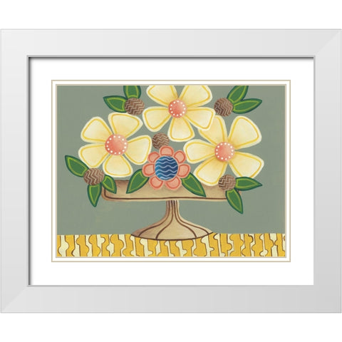 Full of Fun Bouquet I White Modern Wood Framed Art Print with Double Matting by Moore, Regina