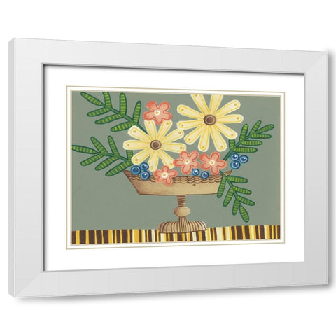 Full of Fun Bouquet II White Modern Wood Framed Art Print with Double Matting by Moore, Regina