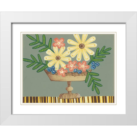 Full of Fun Bouquet II White Modern Wood Framed Art Print with Double Matting by Moore, Regina