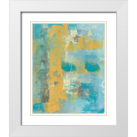 Caribbean Sea I White Modern Wood Framed Art Print with Double Matting by Moore, Regina
