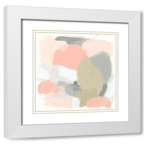 Pink Cloud III White Modern Wood Framed Art Print with Double Matting by Vess, June Erica