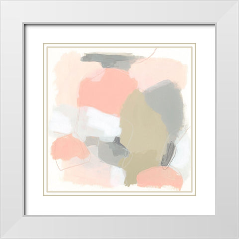 Pink Cloud III White Modern Wood Framed Art Print with Double Matting by Vess, June Erica