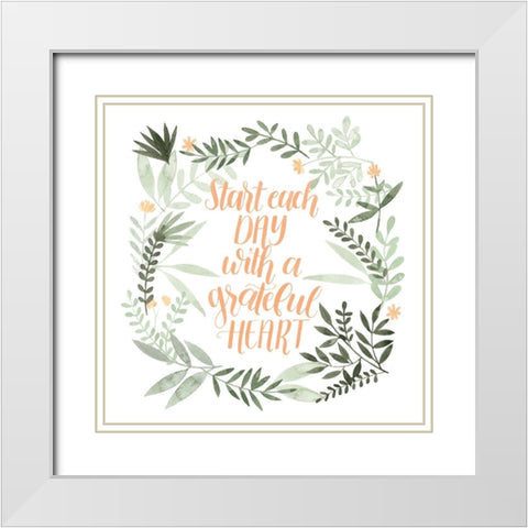 Grateful I White Modern Wood Framed Art Print with Double Matting by Popp, Grace