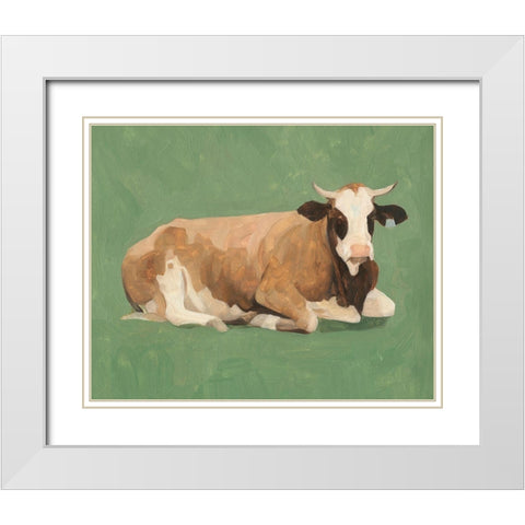 How Now Brown Cow II White Modern Wood Framed Art Print with Double Matting by Scarvey, Emma