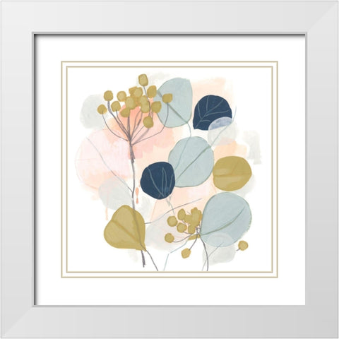 Floral Mazurka I White Modern Wood Framed Art Print with Double Matting by Vess, June Erica