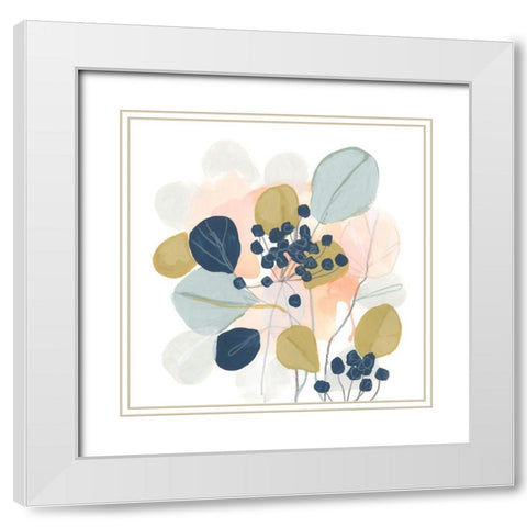 Floral Mazurka II White Modern Wood Framed Art Print with Double Matting by Vess, June Erica