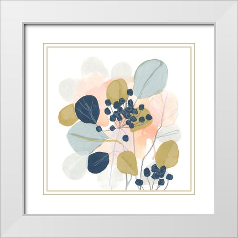 Floral Mazurka II White Modern Wood Framed Art Print with Double Matting by Vess, June Erica