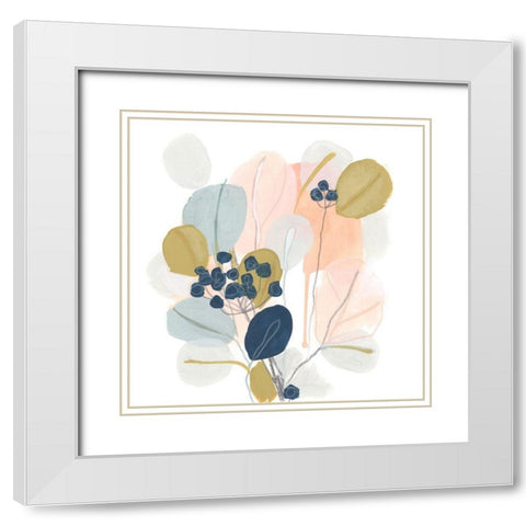 Floral Mazurka III White Modern Wood Framed Art Print with Double Matting by Vess, June Erica