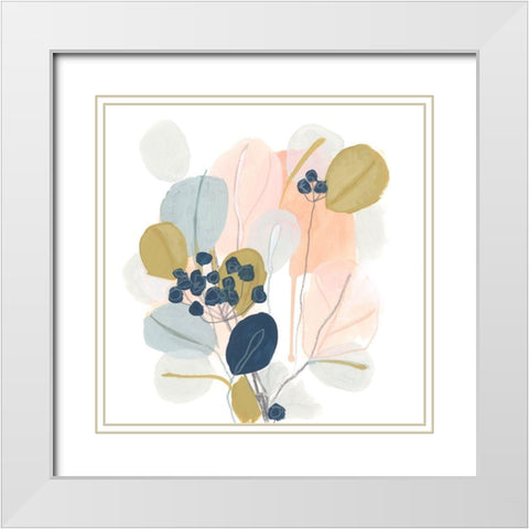 Floral Mazurka III White Modern Wood Framed Art Print with Double Matting by Vess, June Erica