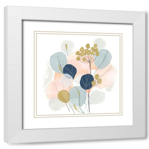 Floral Mazurka IV White Modern Wood Framed Art Print with Double Matting by Vess, June Erica
