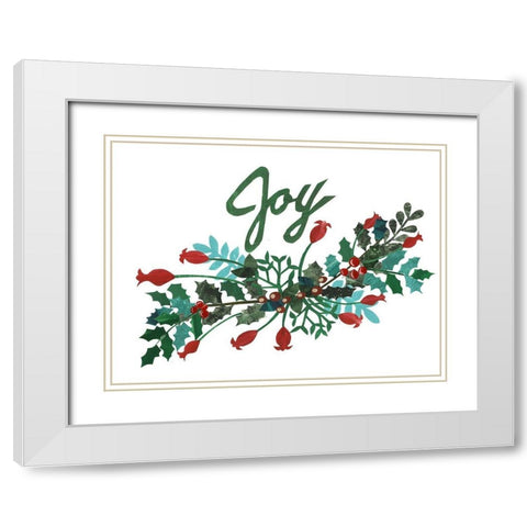 Cut Wreath Christmas I White Modern Wood Framed Art Print with Double Matting by Moore, Regina