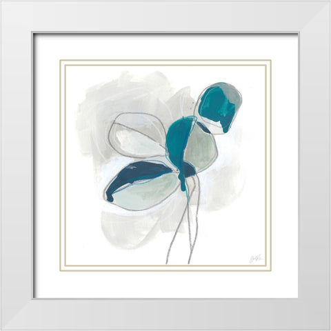 Elliptic Posey I White Modern Wood Framed Art Print with Double Matting by Vess, June Erica