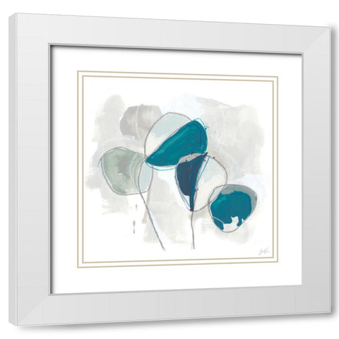 Elliptic Posey II White Modern Wood Framed Art Print with Double Matting by Vess, June Erica