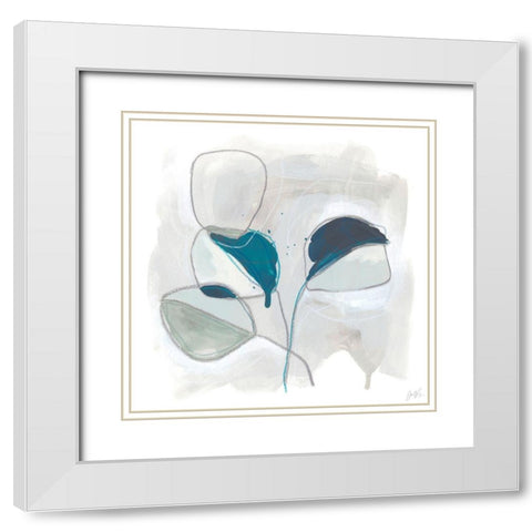 Elliptic Posey III White Modern Wood Framed Art Print with Double Matting by Vess, June Erica