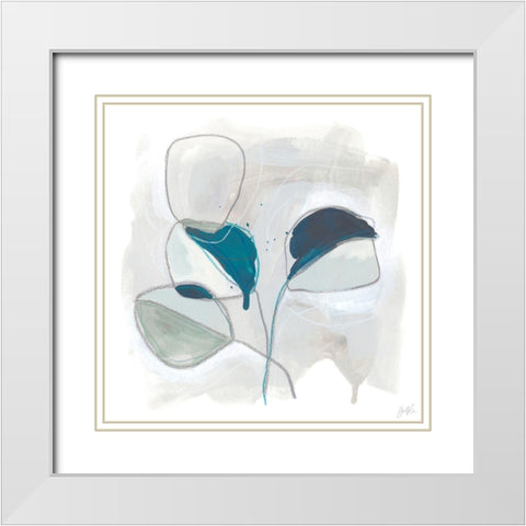 Elliptic Posey III White Modern Wood Framed Art Print with Double Matting by Vess, June Erica