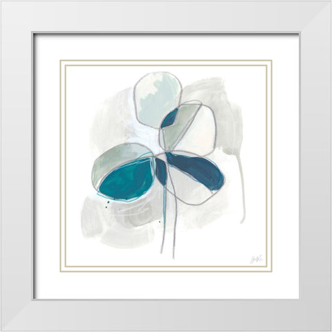 Elliptic Posey IV White Modern Wood Framed Art Print with Double Matting by Vess, June Erica
