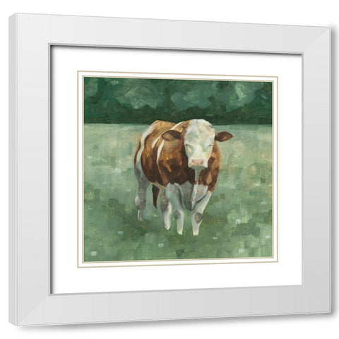 Hereford Cattle II White Modern Wood Framed Art Print with Double Matting by Scarvey, Emma