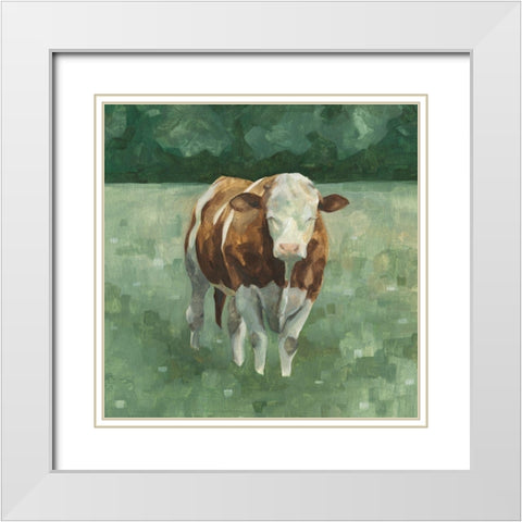 Hereford Cattle II White Modern Wood Framed Art Print with Double Matting by Scarvey, Emma