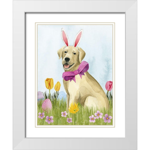 Puppy Easter I White Modern Wood Framed Art Print with Double Matting by Popp, Grace