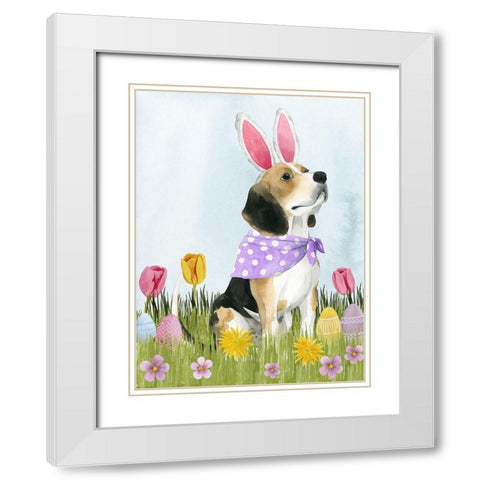 Puppy Easter II White Modern Wood Framed Art Print with Double Matting by Popp, Grace