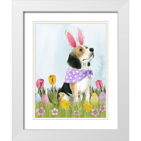 Puppy Easter II White Modern Wood Framed Art Print with Double Matting by Popp, Grace