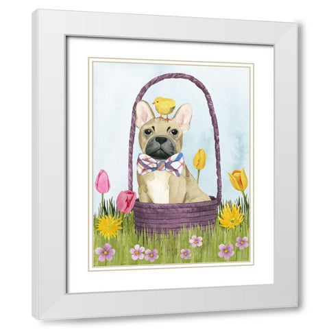 Puppy Easter III White Modern Wood Framed Art Print with Double Matting by Popp, Grace