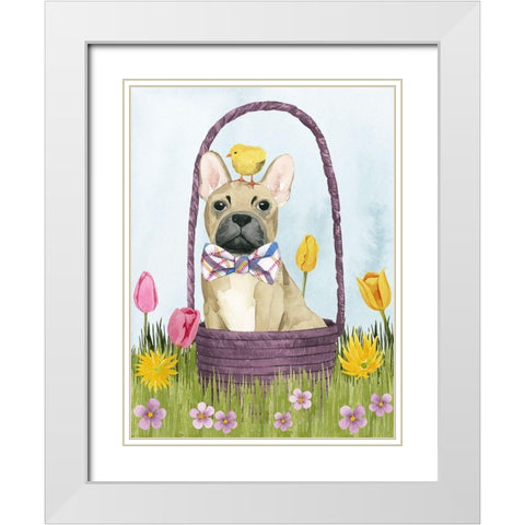 Puppy Easter III White Modern Wood Framed Art Print with Double Matting by Popp, Grace