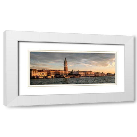 San Marco Panorama White Modern Wood Framed Art Print with Double Matting by Head, Danny