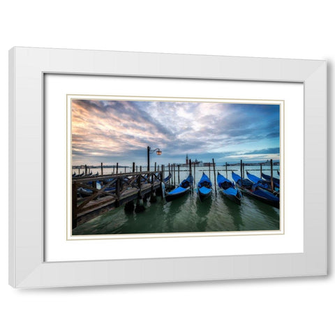 Just Waiting I White Modern Wood Framed Art Print with Double Matting by Head, Danny