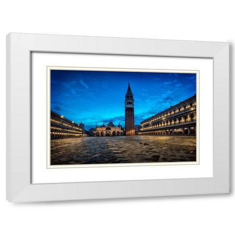 On the Square White Modern Wood Framed Art Print with Double Matting by Head, Danny
