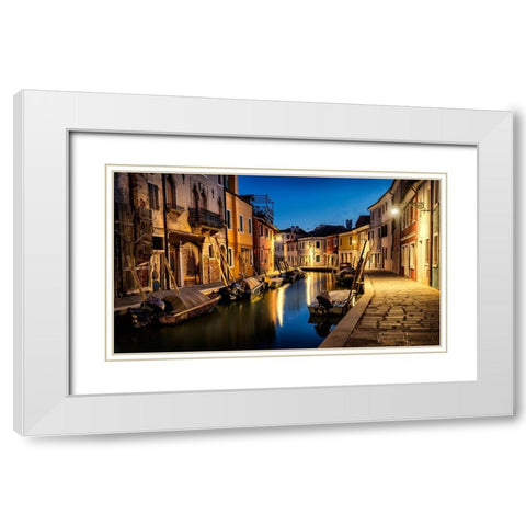 Daybreak in Burano II White Modern Wood Framed Art Print with Double Matting by Head, Danny