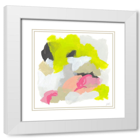 Capriccio III White Modern Wood Framed Art Print with Double Matting by Vess, June Erica